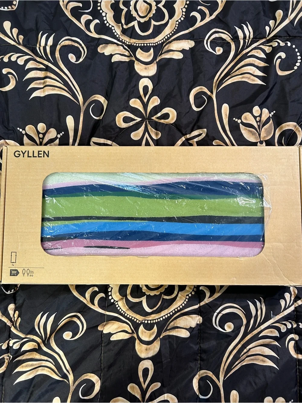 NEW in Box IKEA GYLLEN Wall Lamp Abstract Art Multicolor 22” x 10”